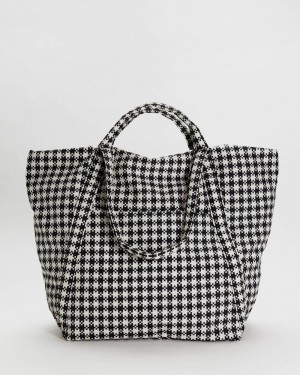 Black & White Pixel Gingham Baggu Travel Cloud | 346-WFDLSO