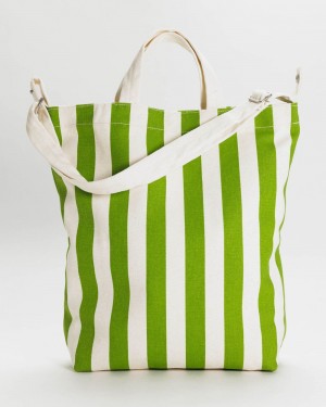 Green Awning Stripe Baggu Duck | 857-RIWUMC