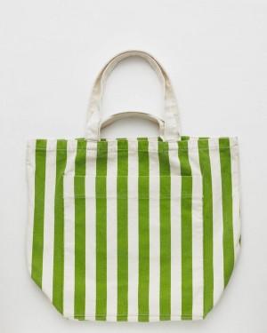 Green Awning Stripe Baggu Giant Pocket | 691-MKAHRE