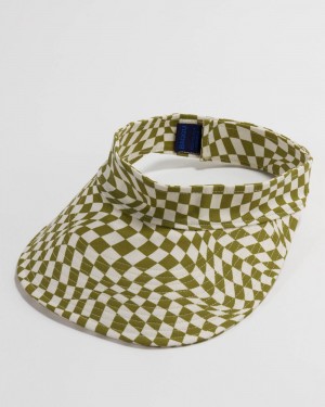 Moss Trippy Checker Baggu Visor | 598-TBMOJG