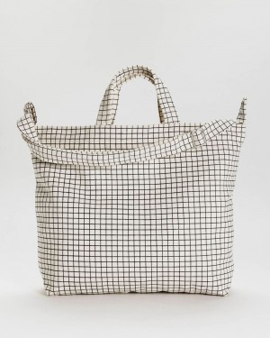 Natural Grid Baggu Horizontal Duck | 156-CYQWIK