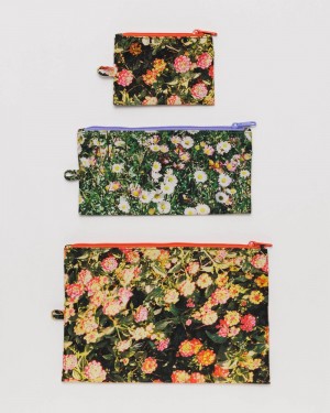 Photo Florals Baggu Flat Pouch Set | 504-JYDGWO