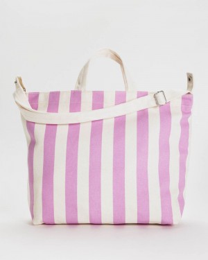 Pink Awning Stripe Baggu Horizontal Zip Duck | 832-HABLZN