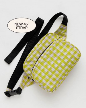 Pink Pistachio Pixel Gingham Baggu Fanny Pack | 417-KLGSXO