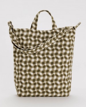 Wavy Gingham Brown Baggu Duck | 348-NEIVKT