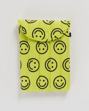 Yellow Happy Baggu Puffy Laptop Sleeve 13"/14" | 198-GZXCNR