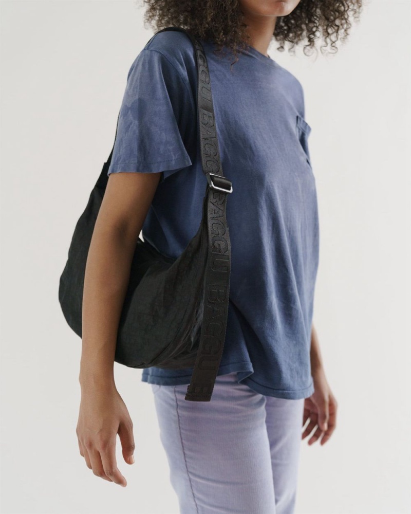 Black Baggu Medium Nylon Crescent | 065-OLNVPZ