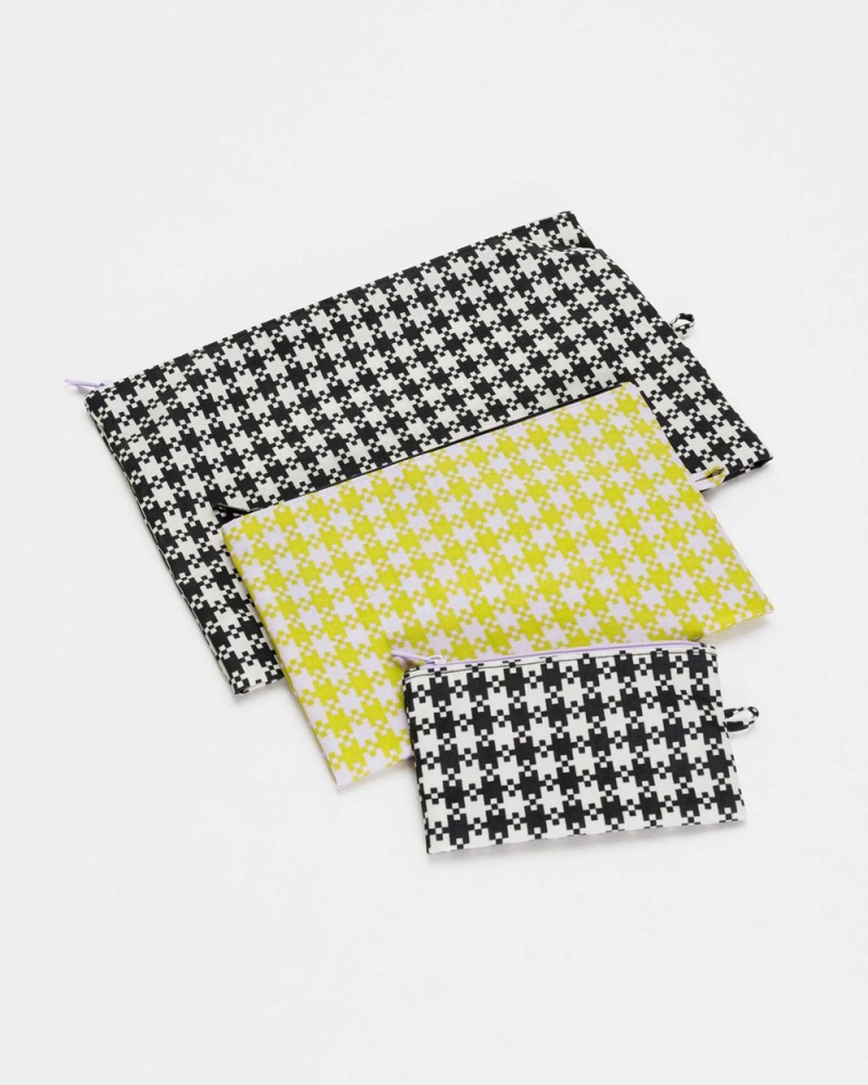 Black Pistachio Pixel Gingham Baggu Go Pouch Set | 513-UXZMNB