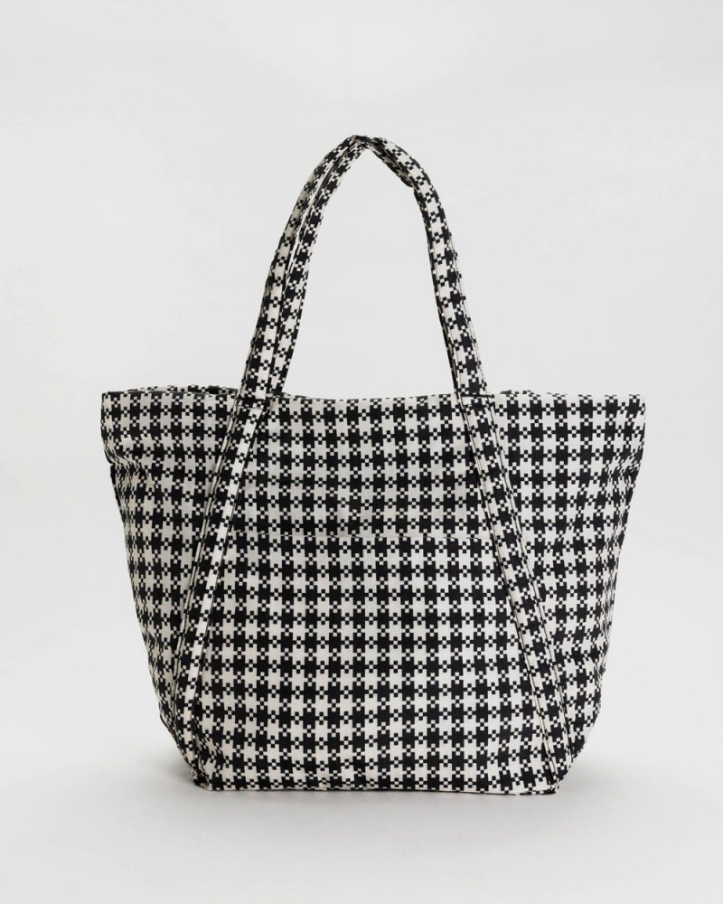 Black & White Pixel Gingham Baggu Cloud | 416-OUSVFX