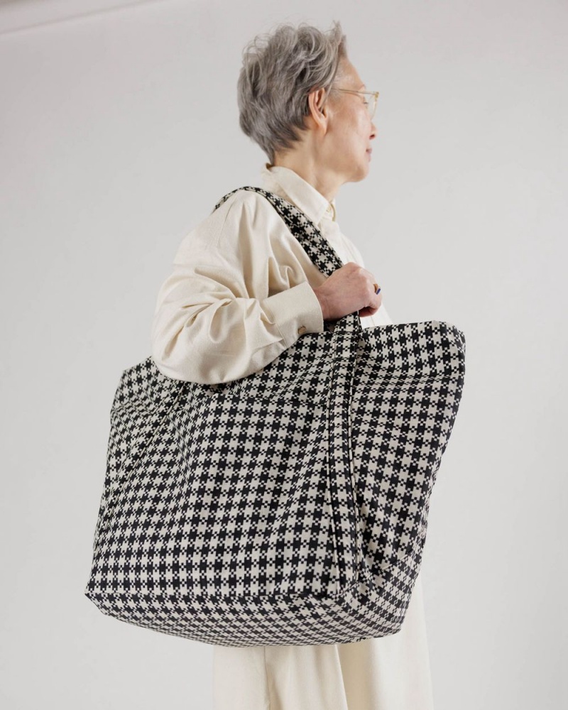 Black & White Pixel Gingham Baggu Travel Cloud | 264-TSUDZY