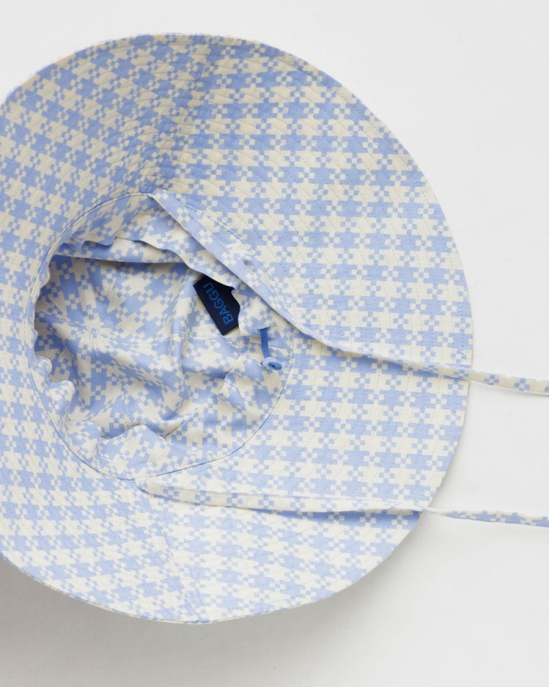 Blue Pixel Gingham Baggu Soft Sun | 832-ZSWEDT