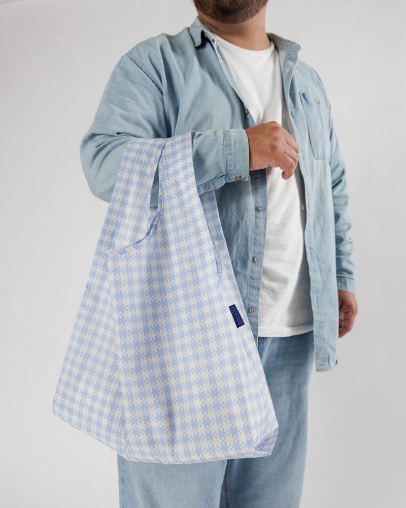 Blue Pixel Gingham Baggu Standard | 134-UBEDMR