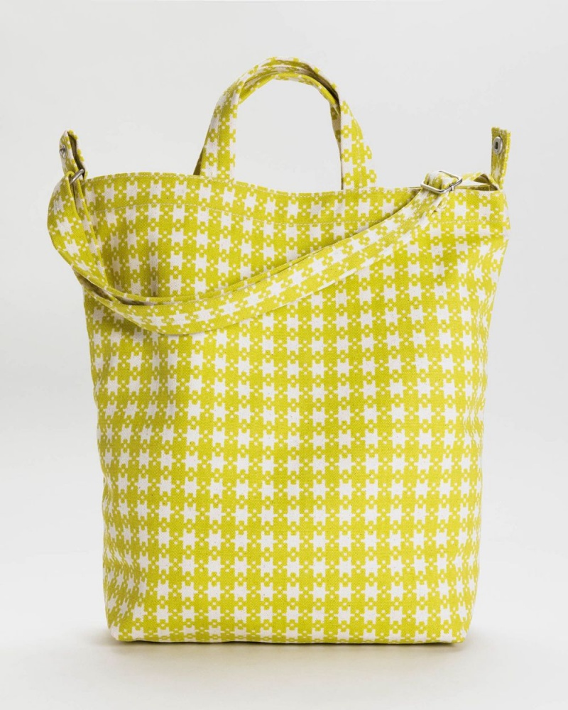 Chartreuse Pixel Gingham Baggu Duck | 385-IUBDMY