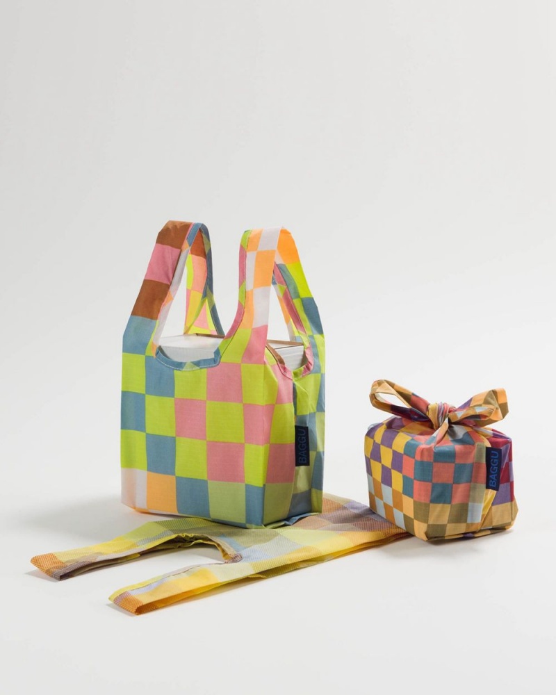 Checks-On-Checks Baggu Mini Set of 3 | 648-SDUPQR