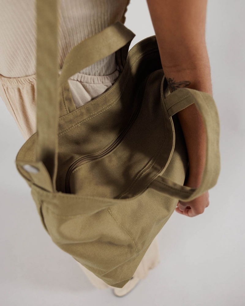 Dark Khaki Baggu Horizontal Zip Duck | 932-XVWKQA