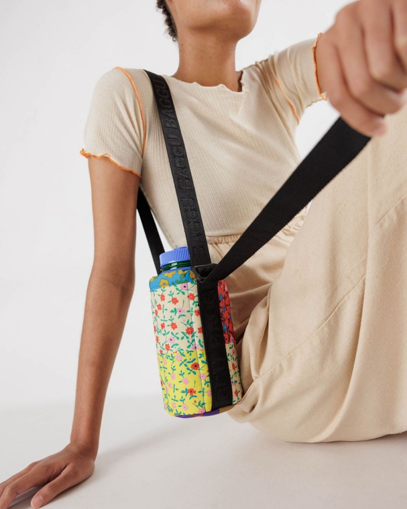 Deadstock Patchwork Baggu Puffy Water Bottle Sling | 584-GBVTCU