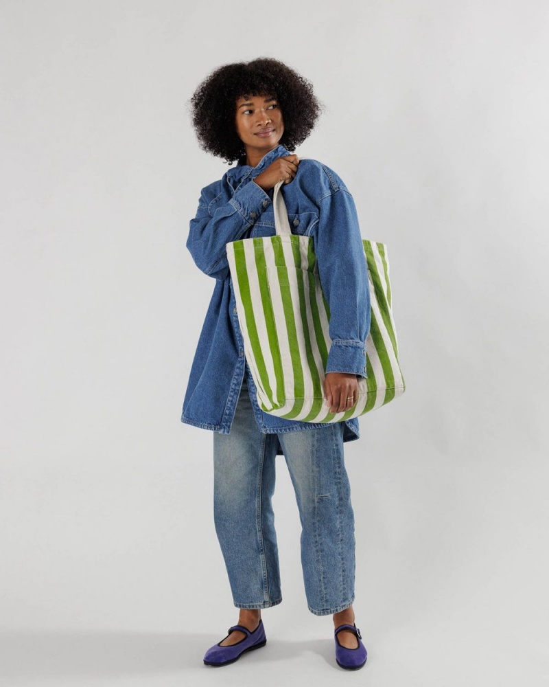 Green Awning Stripe Baggu Giant Pocket | 691-MKAHRE