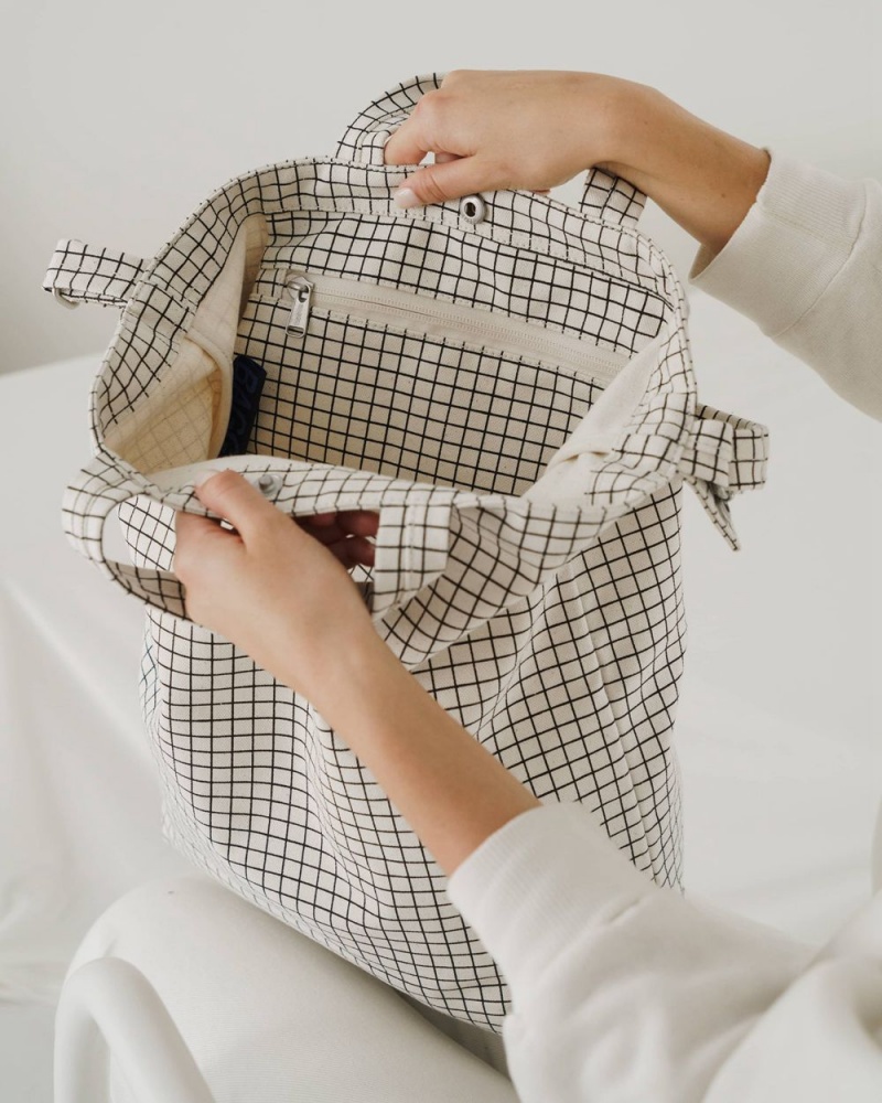 Natural Grid Baggu Duck | 597-FIKBCE