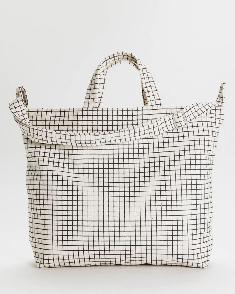 Natural Grid Baggu Horizontal Zip Duck | 314-KSMLVP