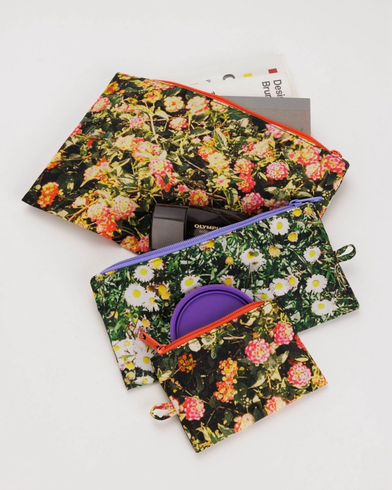 Photo Florals Baggu Flat Pouch Set | 504-JYDGWO