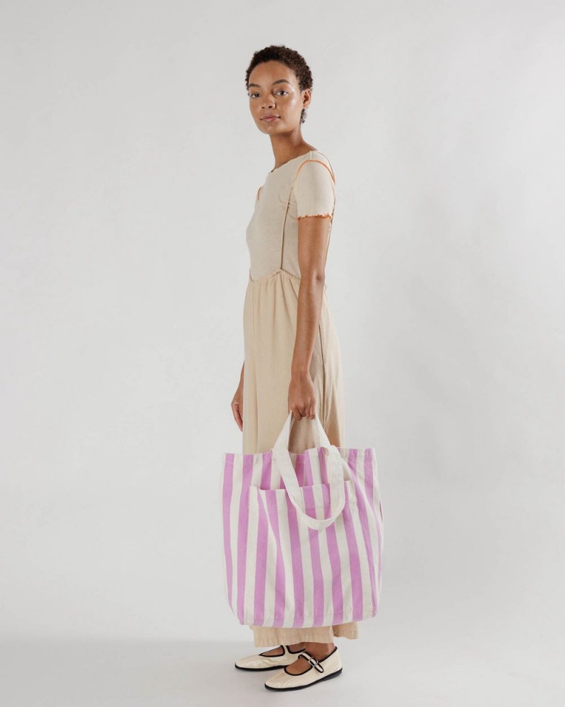 Pink Awning Stripe Baggu Giant Pocket | 456-BVUGYR