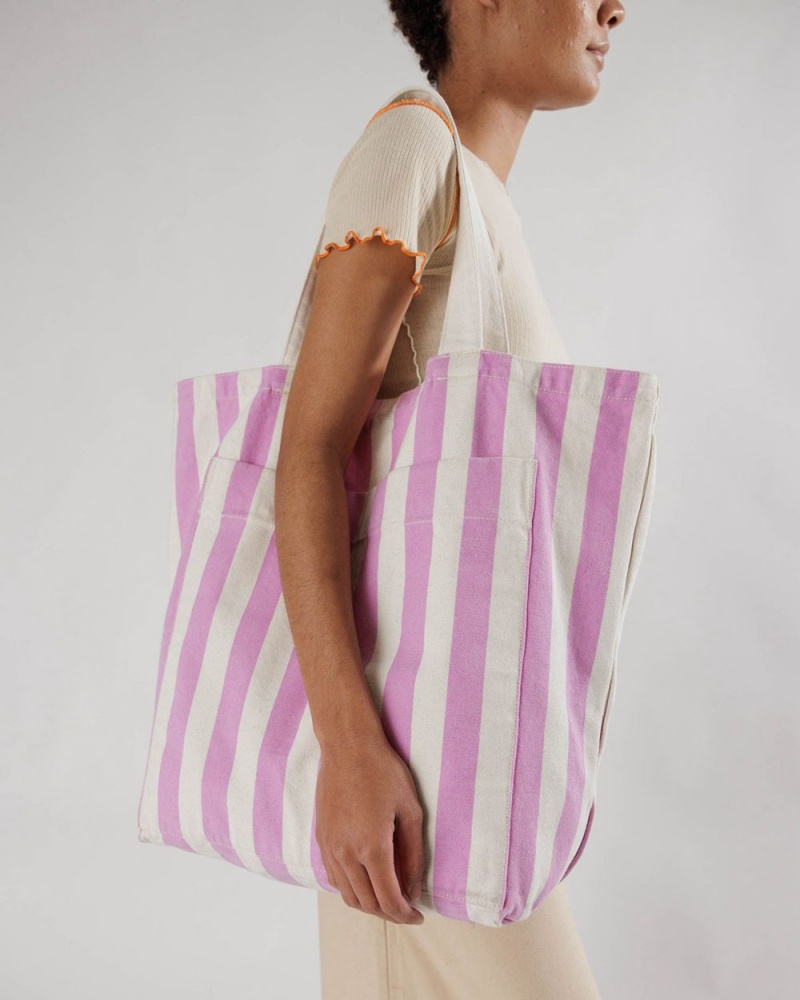 Pink Awning Stripe Baggu Giant Pocket | 456-BVUGYR