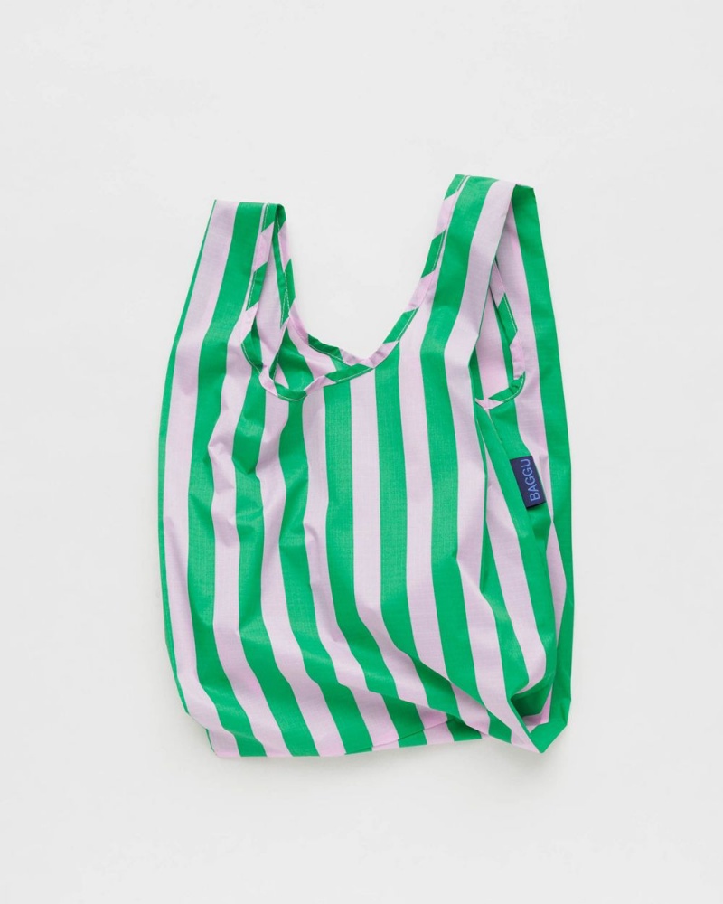 Pink Green Awning Stripe Baggu Baby | 470-OCJQHE