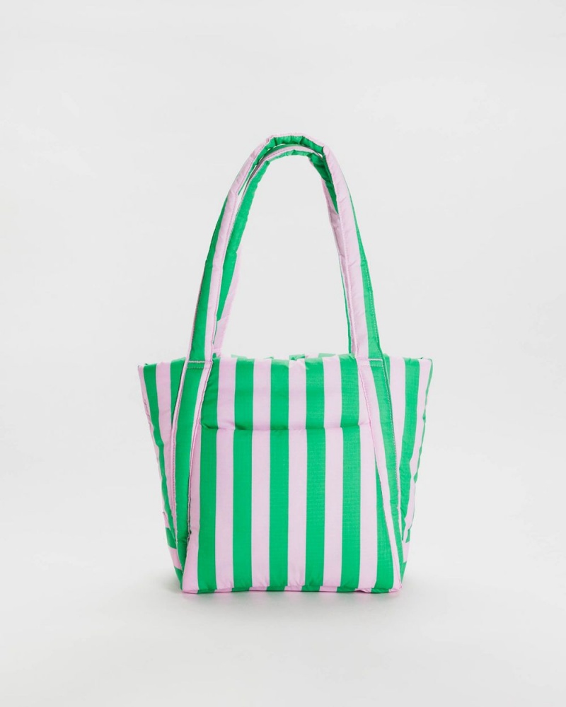 Pink Green Awning Stripe Baggu Puffy Mini | 214-NGLZEA