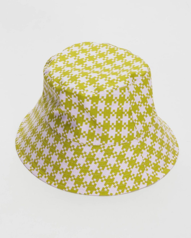 Pink Pistachio Pixel Gingham Baggu Bucket | 621-TVCJDZ