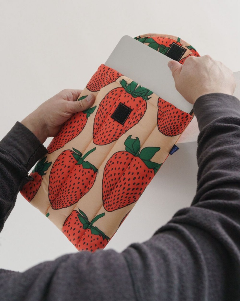 Strawberry Baggu Puffy Laptop Sleeve 13