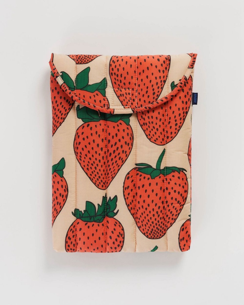 Strawberry Baggu Puffy Laptop Sleeve 13\