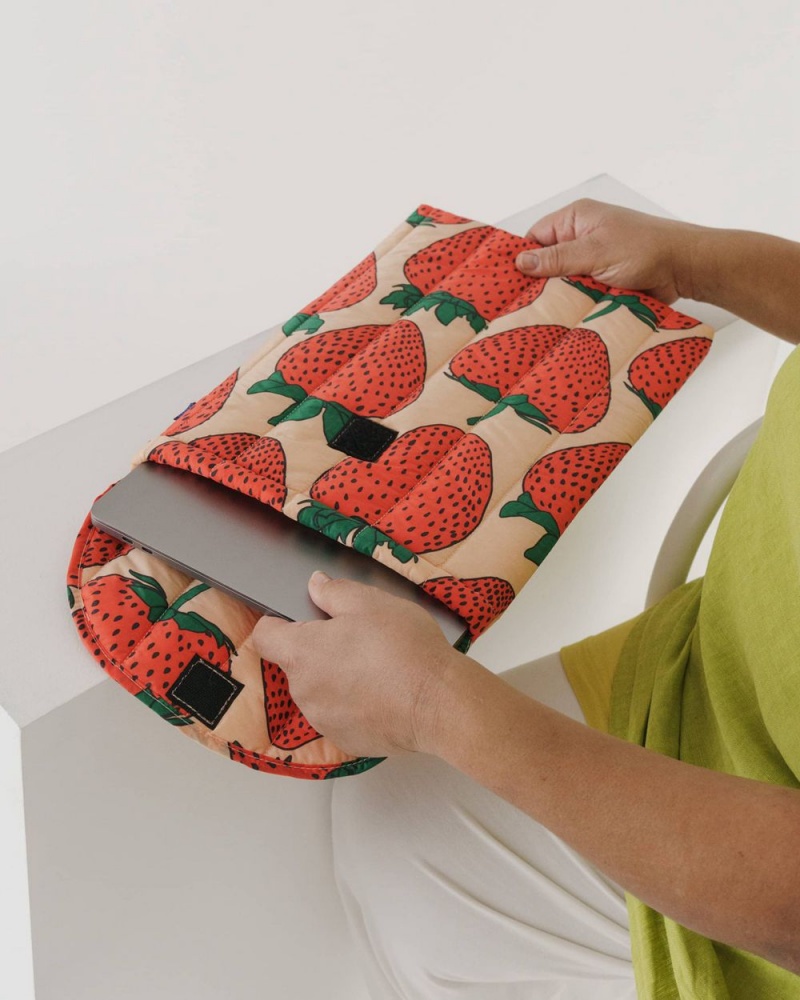 Strawberry Baggu Puffy Laptop Sleeve 16