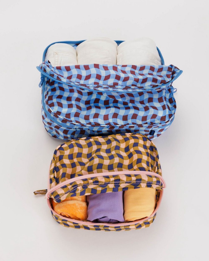 Wavy Gingham Baggu Packing Cube Set | 824-CSVYIM