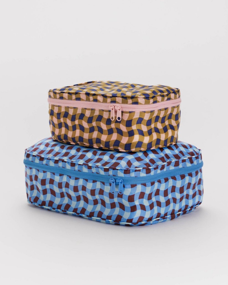 Wavy Gingham Baggu Packing Cube Set | 824-CSVYIM