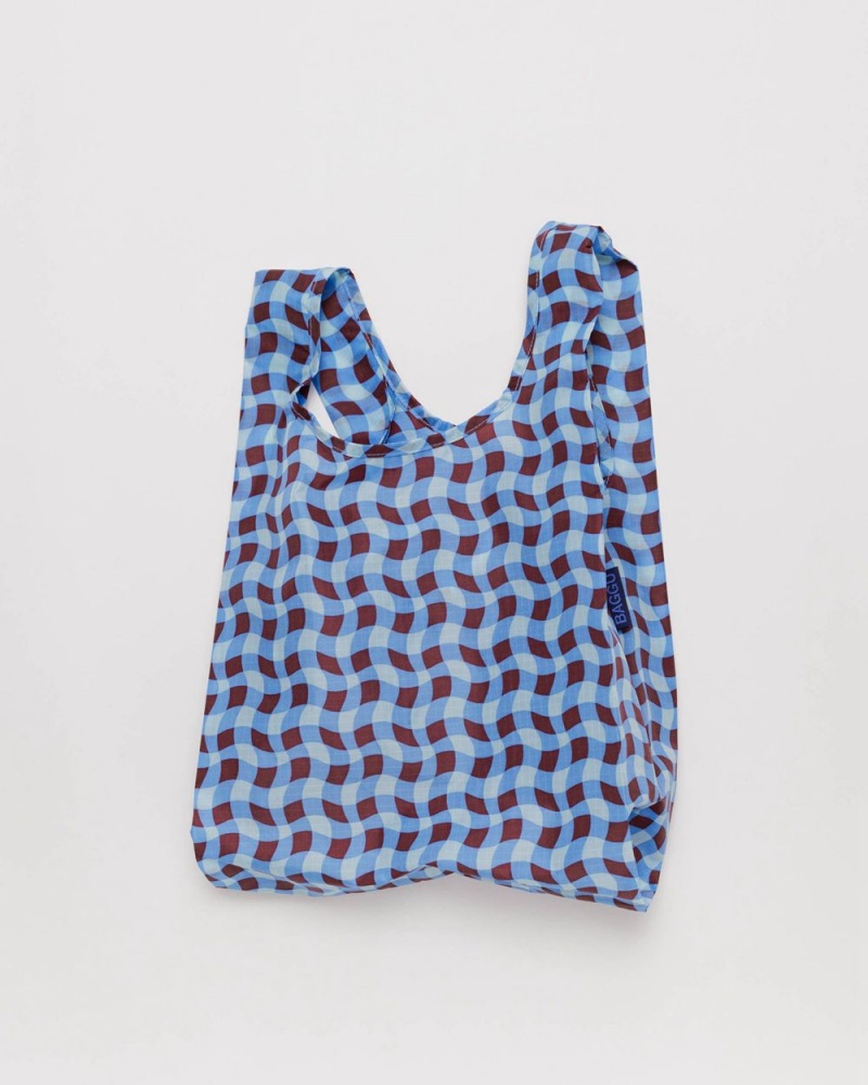 Wavy Gingham Blue Baggu Baby | 904-DTKNLM