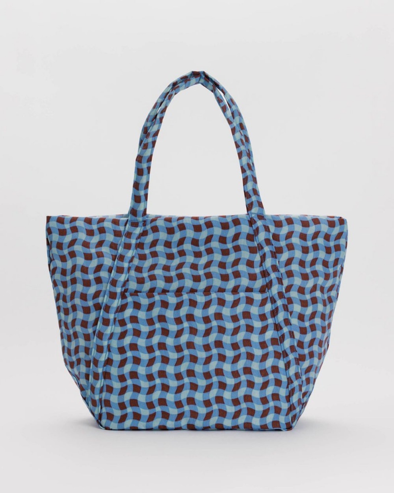 Wavy Gingham Blue Baggu Cloud | 427-UVBMYX