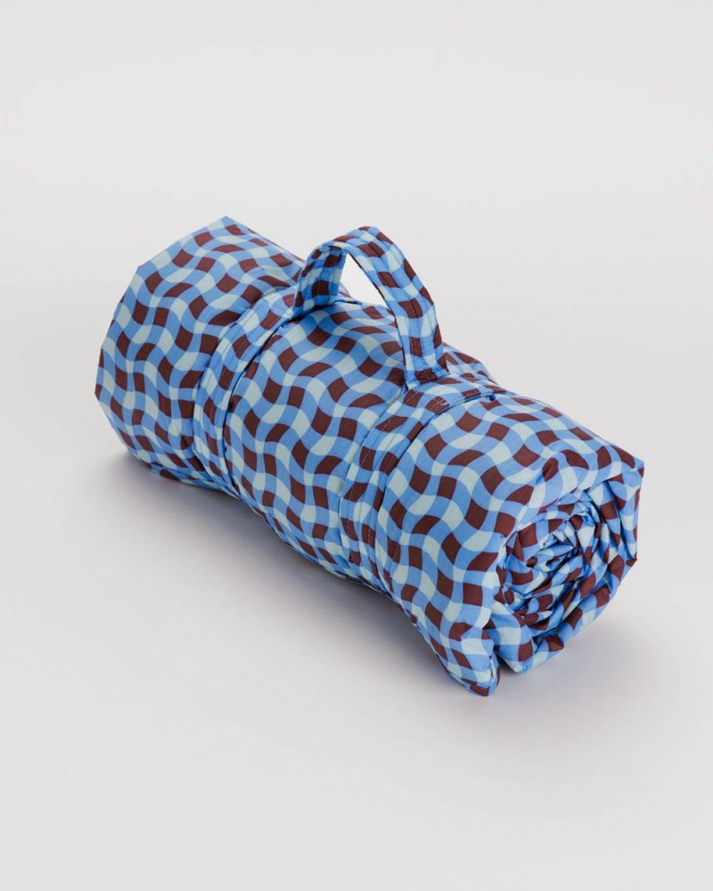 Wavy Gingham Blue Baggu Puffy Picnic | 436-DXTZWH