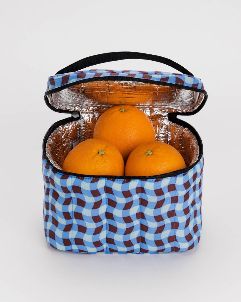 Wavy Gingham Blue Baggu Puffy | 237-JWVIUE