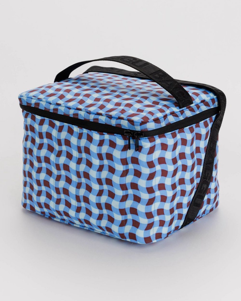 Wavy Gingham Blue Baggu Puffy | 865-ODJHNF