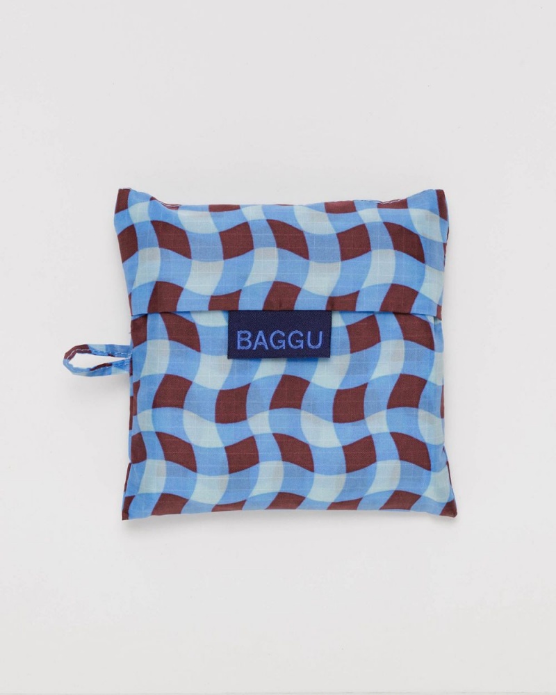 Wavy Gingham Blue Baggu Standard | 352-WVJAEI