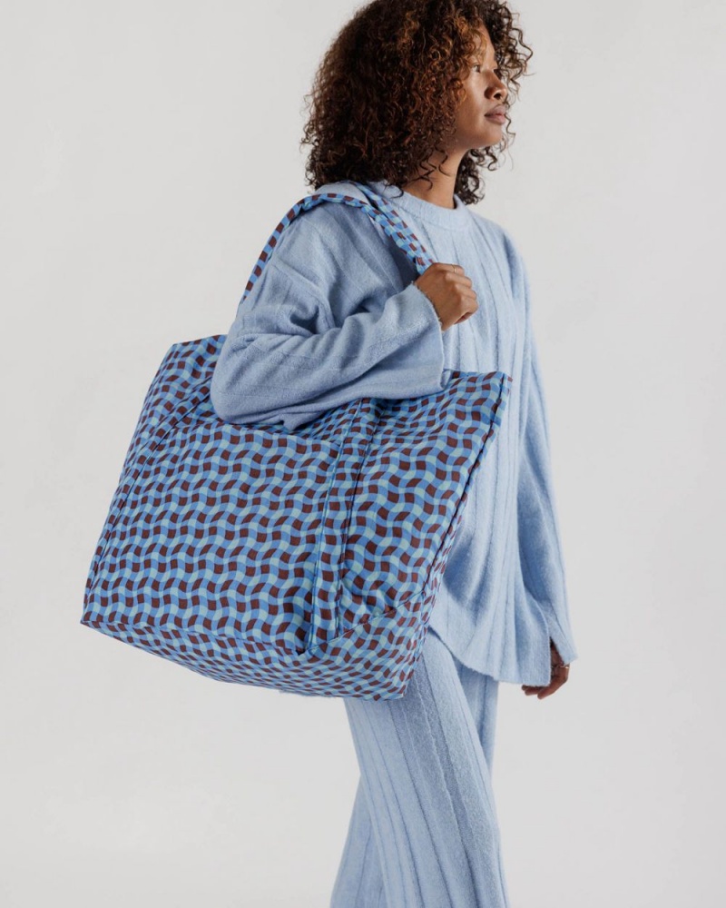 Wavy Gingham Blue Baggu Travel Cloud | 718-JBQGAO