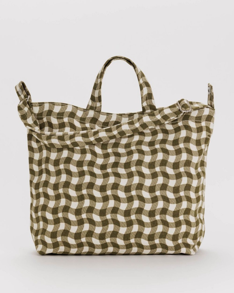 Wavy Gingham Brown Baggu Horizontal Duck | 486-KDAFLM