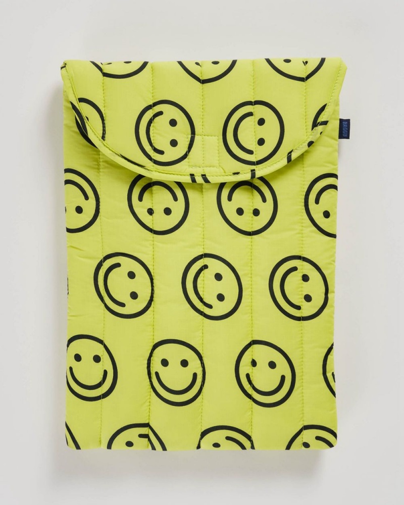 Yellow Happy Baggu Puffy Laptop Sleeve 16\