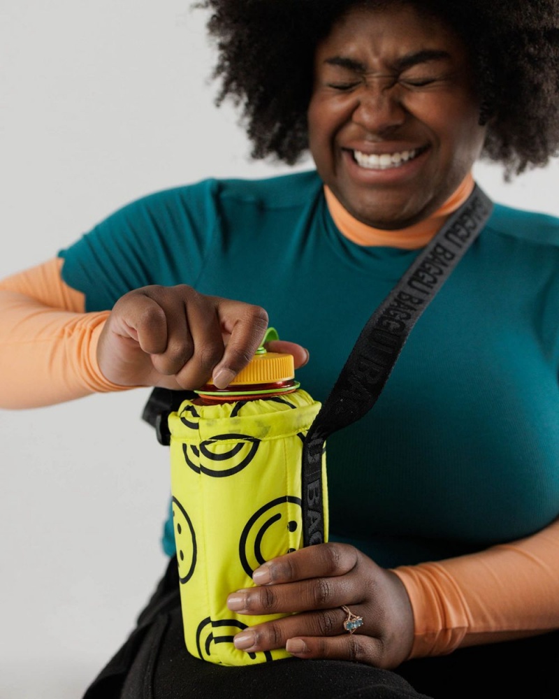 Yellow Happy Baggu Puffy Water Bottle Sling | 263-JXCPKT