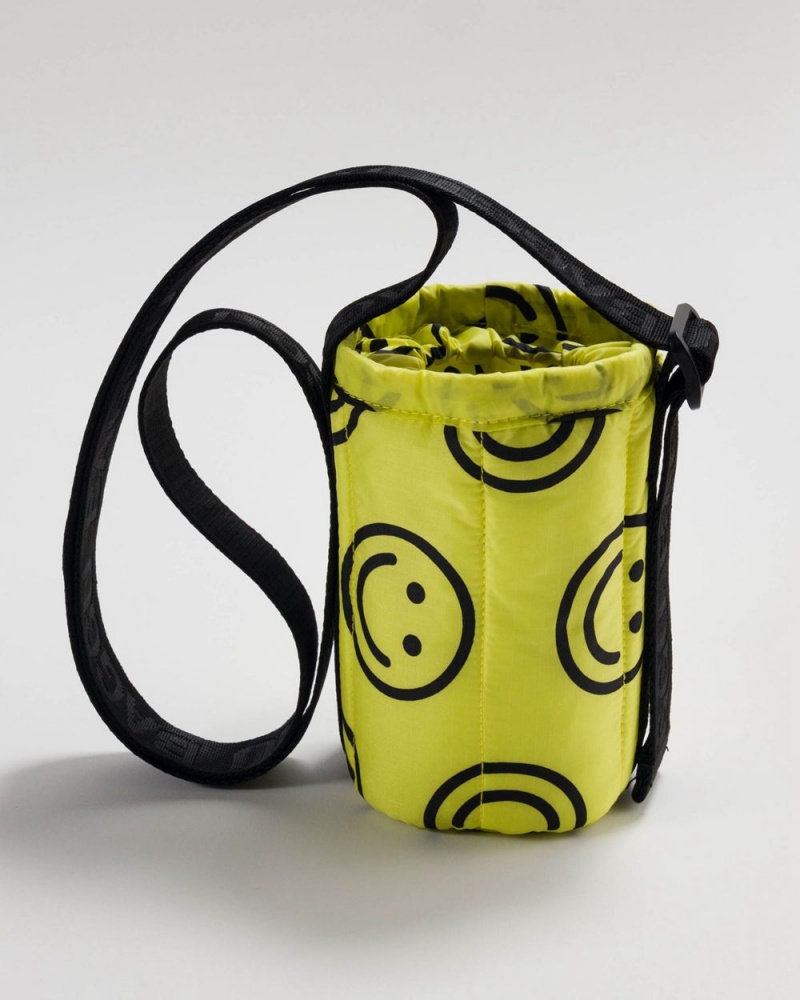 Yellow Happy Baggu Puffy Water Bottle Sling | 263-JXCPKT